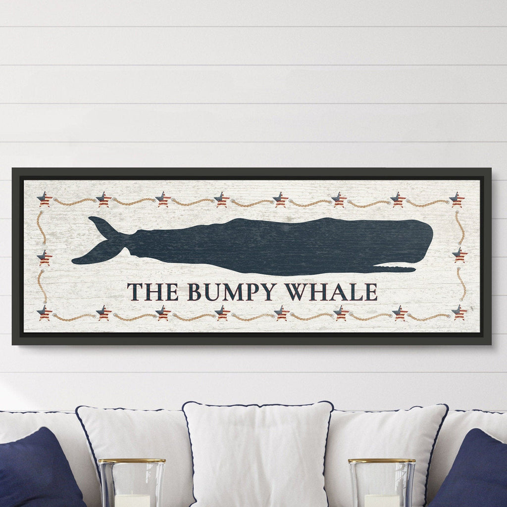 Personalized Framed Whale Canvas Sign