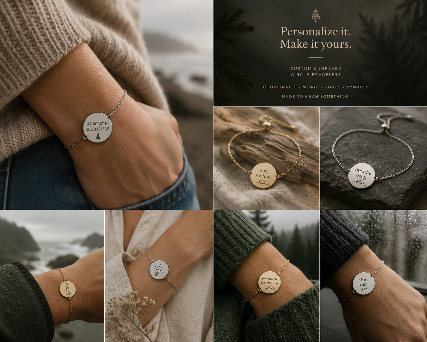 Adjustable Photo Charm Bracelet — Customizable Picture Memory Jewelry