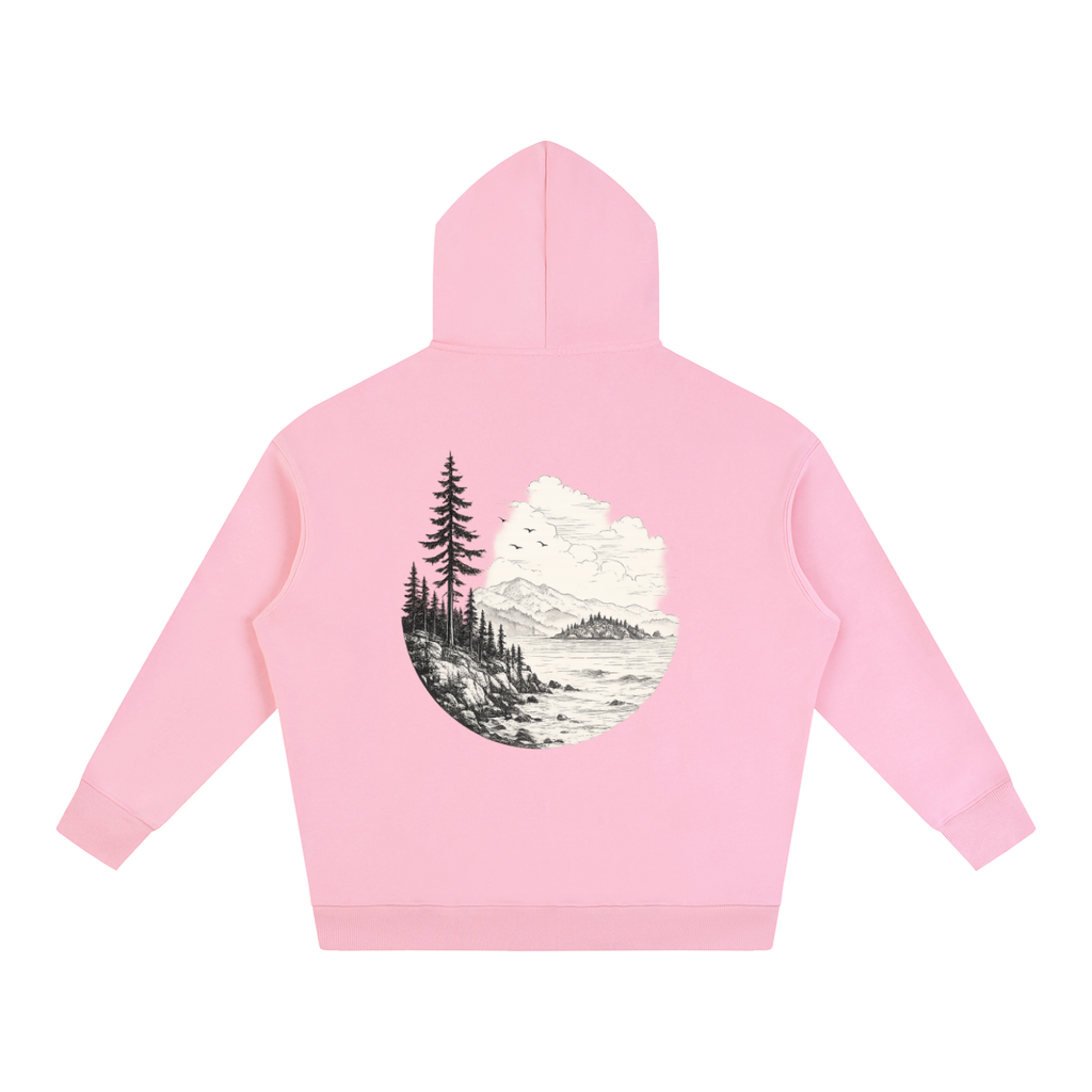 Overcast Coastline Hoodie — Vintage PNW Heavyweight Pullover
