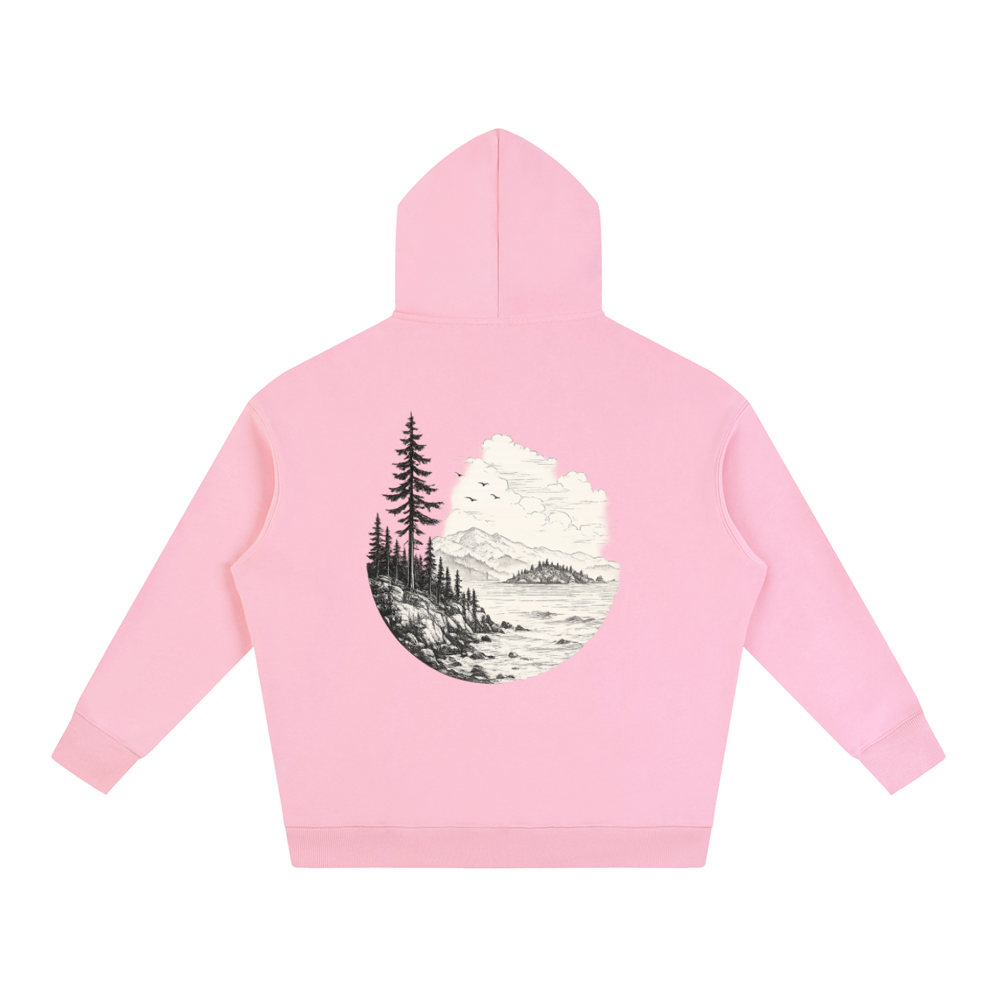 Overcast Coastline Hoodie — Vintage PNW Heavyweight Pullover