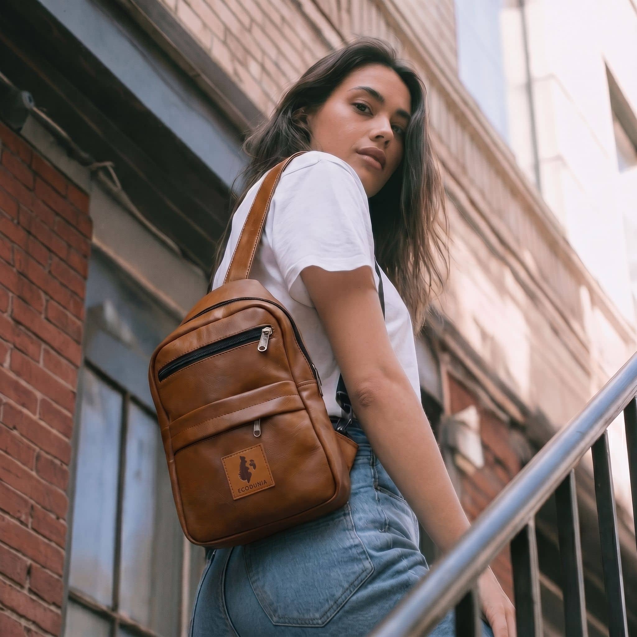 Large Vegan Leather Crossbody Sling Bag | Umoja