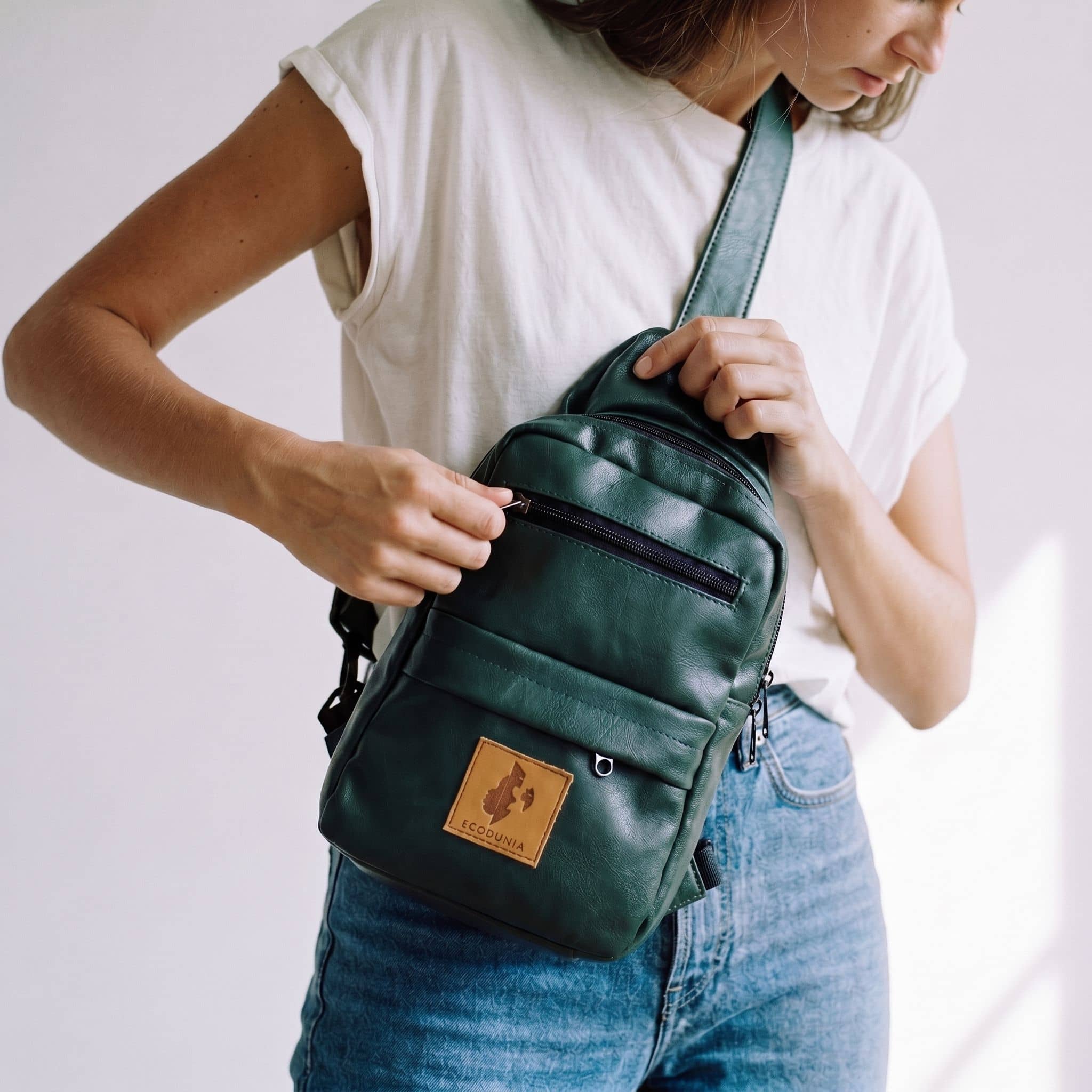 Large Vegan Leather Crossbody Sling Bag | Umoja