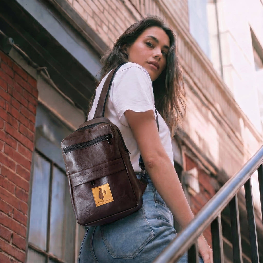 Large Vegan Leather Crossbody Sling Bag | Umoja