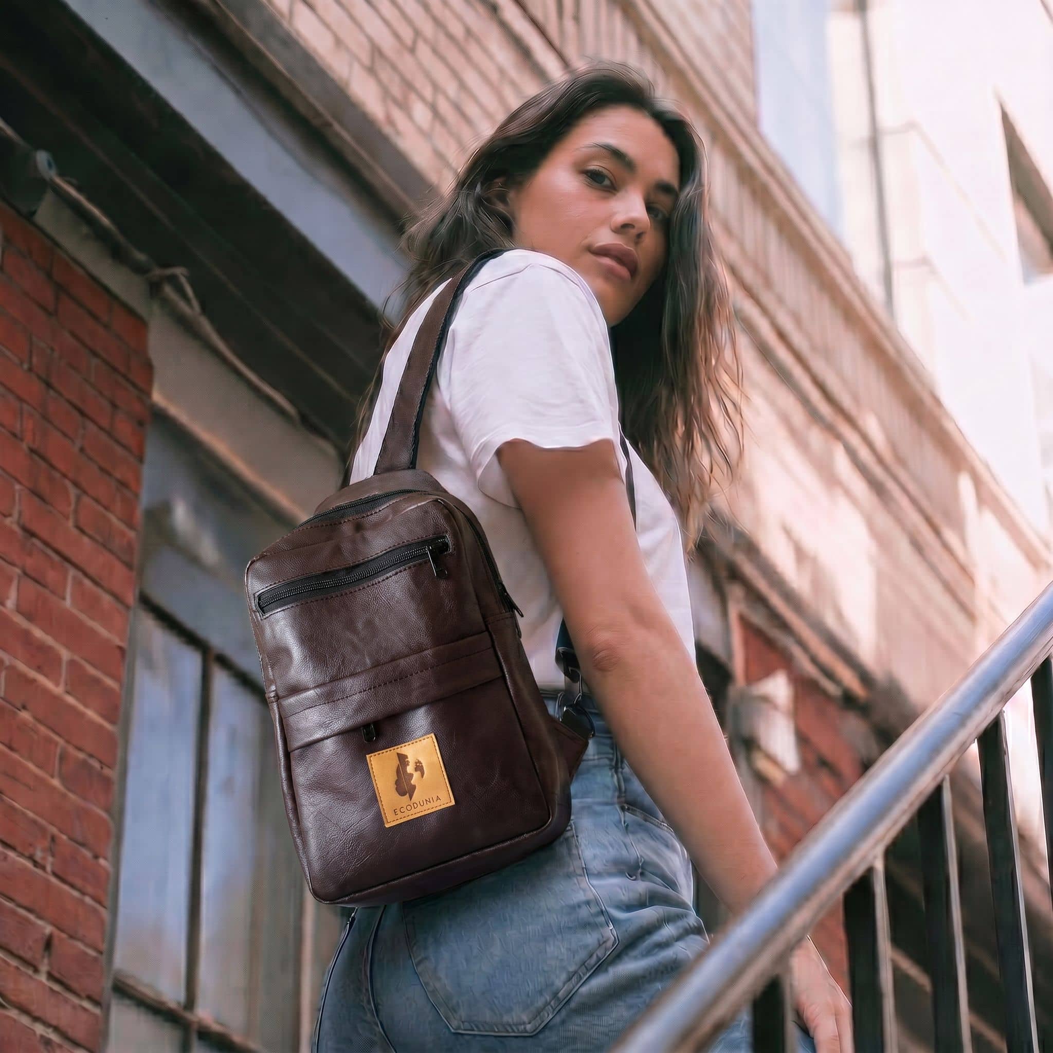 Large Vegan Leather Crossbody Sling Bag | Umoja
