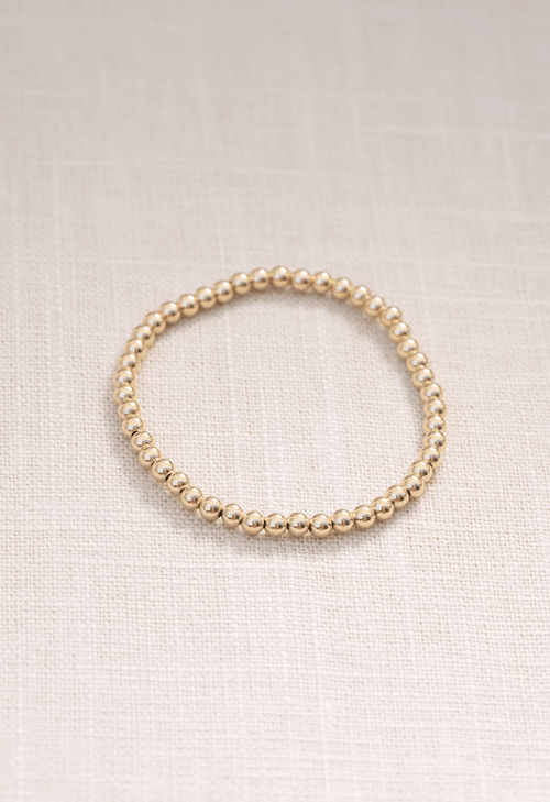 4mm gold ball bracelet