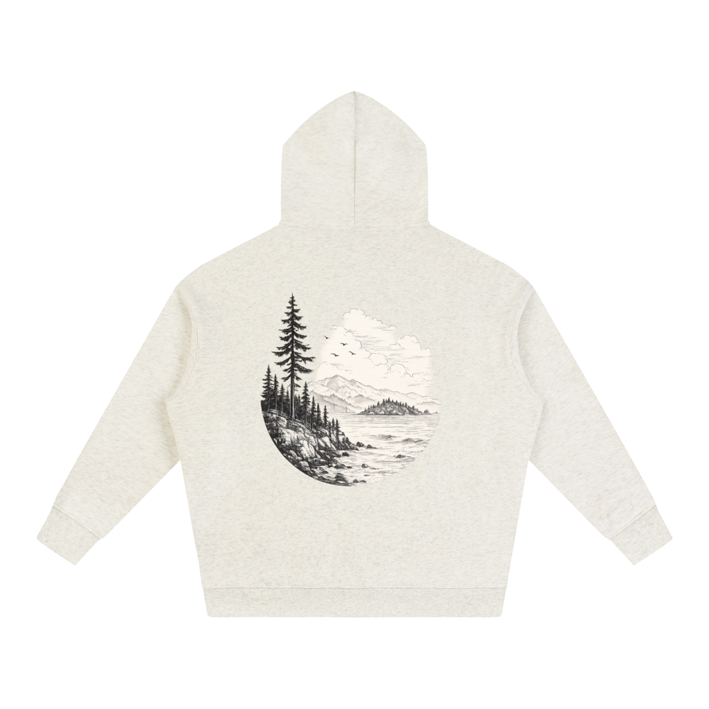 Overcast Coastline Hoodie — Vintage PNW Heavyweight Pullover